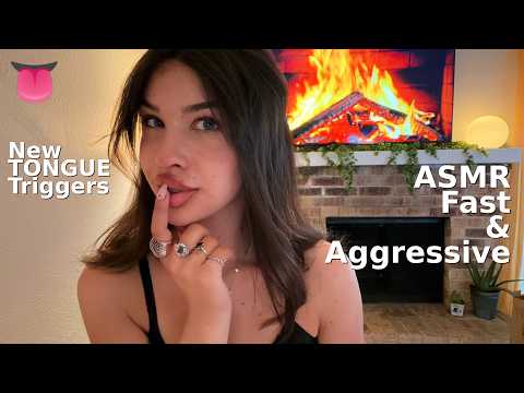 ASMR Fast & Aggressive NEW TRIGGERS (tongue, mouth sounds, mic scratching)