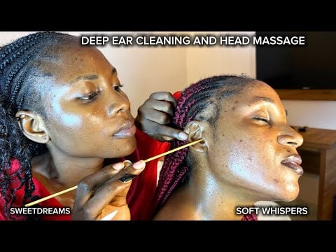 ASMR EAR CLEANING WITH WOODEN STICKS.