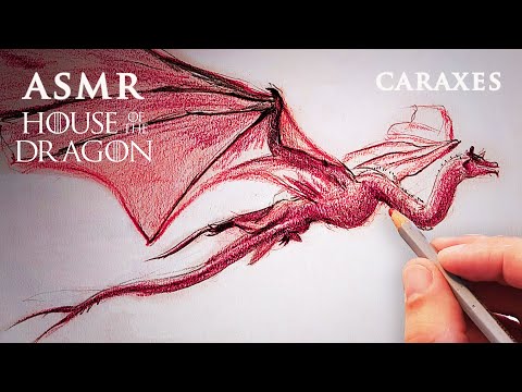 ASMR Drawing Caraxes | House of the Dragon | 1 hour