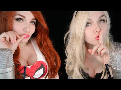 ASMR👂 M♥uth Sound💋 TWIN MaryJane&GwenStacy K❣ssing, Breath❣ng🎧АСМР Звуки рта, поцелуи
