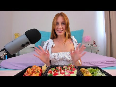 ASMR | MUKBANG | Japanese Sushi eating | Mouth Sounds and Eating Tasty Food Sounds.