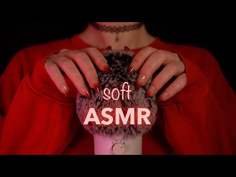 soft ASMR | gentle Whispering & comfy Sounds - Fluffy Mic, Rain Ambience