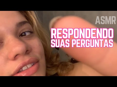 ASMR respondendo pergunta dos inscritos | + spit paiting + mouth sounds + lens licking + hand sounds