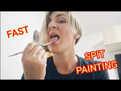 Fast and Aggressive Spit Painting ASMR | Chaotic Wet Mouth Sounds #asmr #lofi #spitpainting