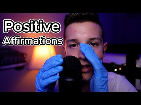 ASMR Positive Affirmations (Up-close whispering, Glove Sounds)