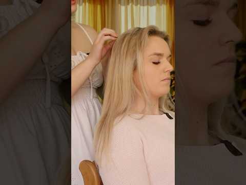 asmr hair play / hair brushing on a real person
