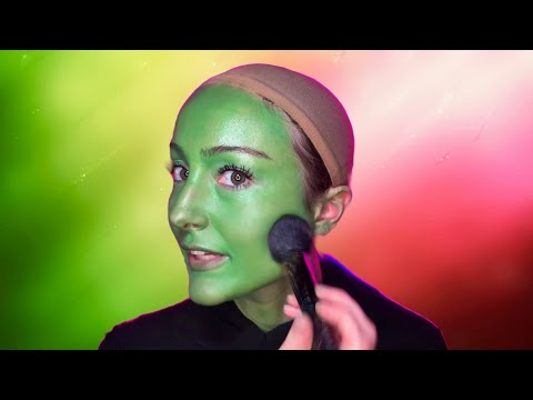 ASMR Wicked Makeover 💚 Makeup Transformation Becoming Elphaba (whispering, tapping, makeup sounds)