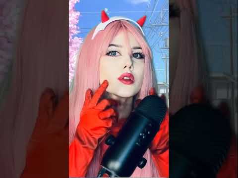 🌙 ASMR anime cosplay Zero Two 💗 relaxing video (full on my channel)