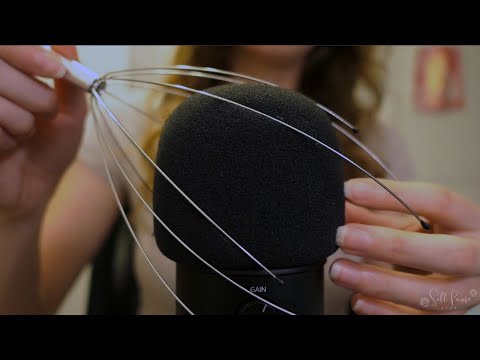 ASMR | Tingly Slow "Brain" Massage (NO Talking)|Mic Brushing, Crackles
