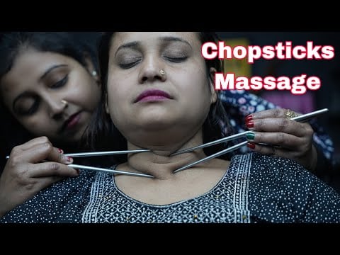 Satisfying Chopsticks Massage By Indian Lady Barber Chaitali | ASMR Head Massage For Good Sleep