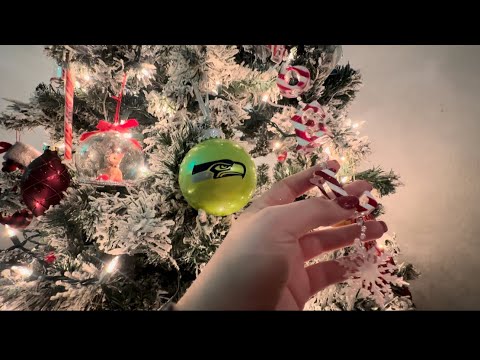 ASMR Tour of my Christmas tree ornaments (tapping & scratching) 🎄🎅🏼