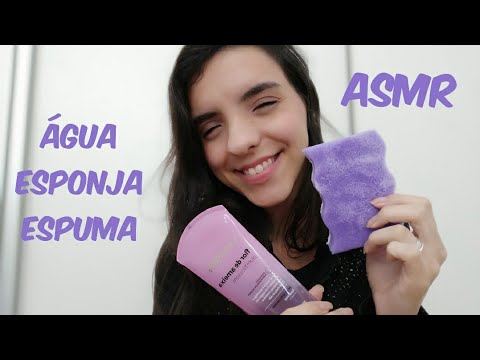 ASMR caseirinho- sons de água, esponja e espuma.