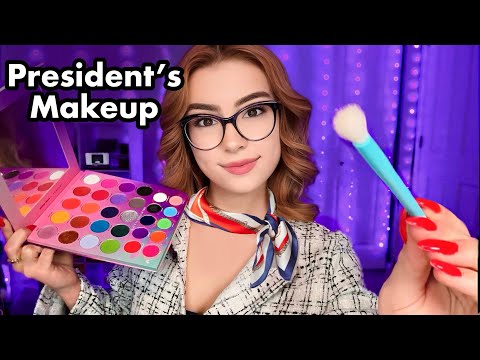 ASMR Doing Your Makeup (You're THE PRESIDENT) 🇺🇸 Layered Sounds Personal Attention For SLEEP 😴