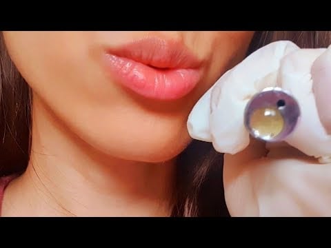ASMR Ear Inspection & Ear Blowing👂🩺 ear cleaning, latex gloves, medical exam test, treatment,healing