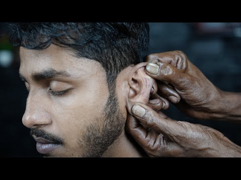 ASMR Old School Ear Massage By Old School Barber | ASMR Head Massage With Tapping & Scratching
