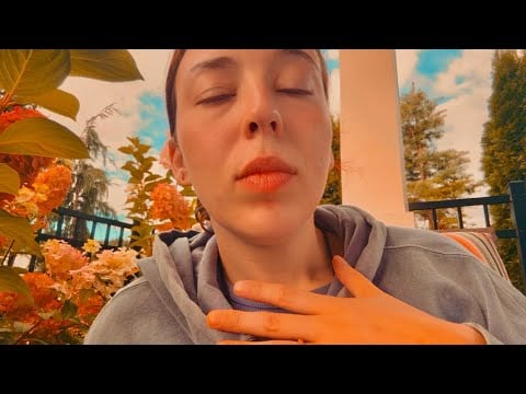 ASMR Sensory Reset 🌸✨Hand Movements, Crinkles & Inaudible Whispers Outside 🌺 #asmr #relax #calm 