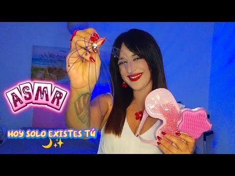 ASMR ROLEPLAY: Atención personal profunda 💆‍♀️ Cepillo tu pelo, relajo tus ojos y masajeo tu carita
