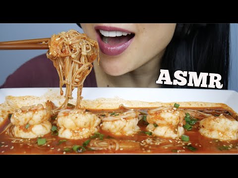 ASMR SPICY ENOKI MUSHROOMS + PRAWNS (EATING SOUNDS) | SAS-ASMR