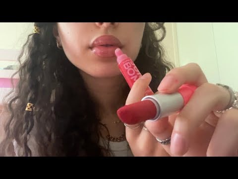 ASMR doing your lips and mine in 2 minutes
