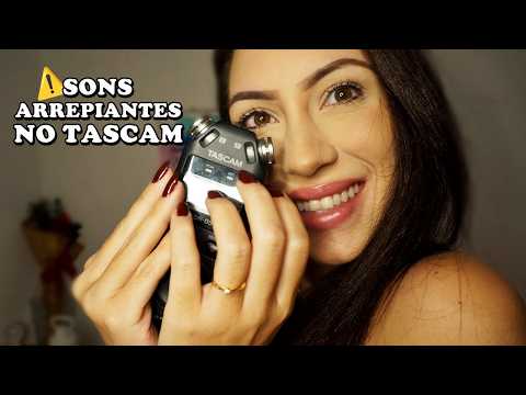 ASMR nas Cápsulas do TASCAM (formigamento instantâneo, sussurros, voz suave, sons de boca)