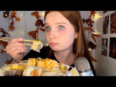 ASMR Sushi Mukbang | eat lunch with me🍱