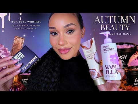 ASMR Cozy Autumn Favourites 💜 Huda Beauty, Kayali, Lush, Sephora & More | 100% Pure Clicky Whispers