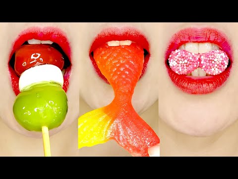 ASMR MUKBANG EMOJI FOOD 이모지 입술 먹방 EATING SOUNDS