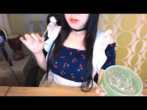 Korean ASMR 메이드의 귀청소와 젤 귀마사지 Maid role play, Ear cleaning, Ear gel massage