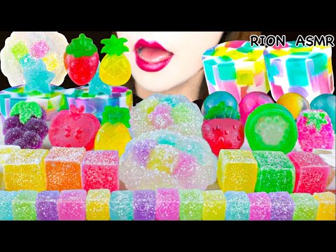 【ASMR】KANTEN JELLY PARTY💖 FRUITS SHAPED JELLY,BROKEN GLASS JELLY MUKBANG 먹방 EATING SOUNDS