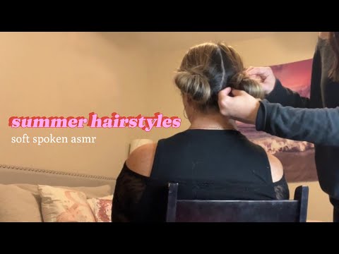 ASMR: summer hairstyles 💗 brushing, perfectionist styling (soft spoken, lofi)