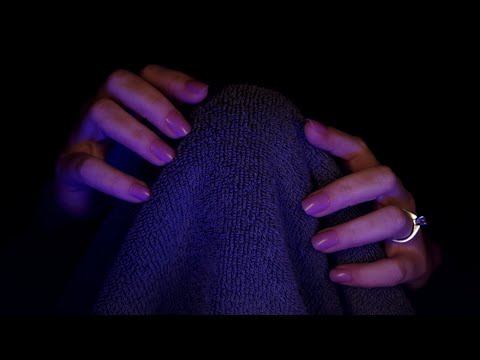 ASMR 1 HOUR Towel Mic Scratching (thunder & rain sounds, no talking)