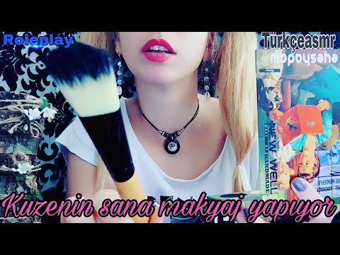 Türkçe asmr / Kuzenin sana makyaj yapıyor (sinirli kuzen ) ROLEPLAY💄your cousin is doing you makeup