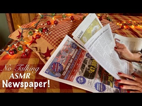 ASMR Newspaper Page Turning (No talking version) Mellowing out on decorating day! 