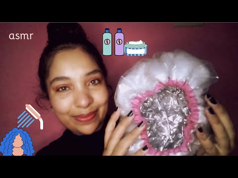 ASMR Tratamento completo no seu Cabelo Cacheado (Da lavagem à Finalização)💆🏻‍♀️🚿🎀