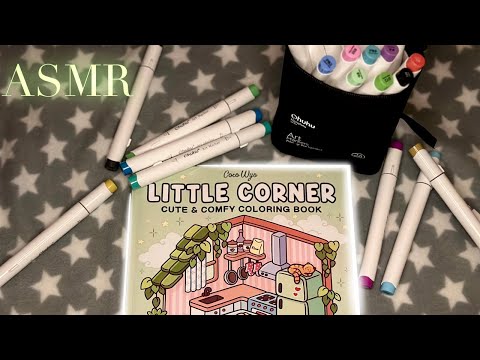 ASMR Cozy & Relaxing Coloring Session With Lots Of Whispering, Pen & Paper Sounds, Fabric Scratching