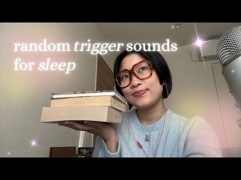 ASMR random triggers to help to relax to sleep (tapping, books, cream, fabric, whispers)