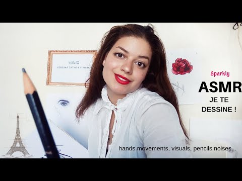 ASMR FRANÇAIS : ROLEPLAY Je te dessine ✏ ( spéciale 1000 sparkles) chuchots + hands movement+crayon