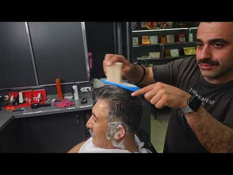 MY BARBER FRIEND CUT MY BEARD AND HAIR . RELAXING MASSAGE WITH ASMR SOUNDS