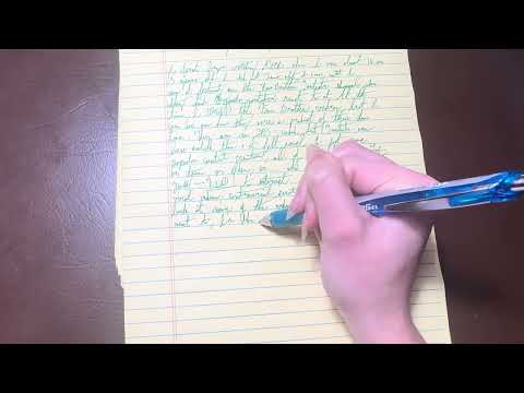 ASMR writing on a notepad
