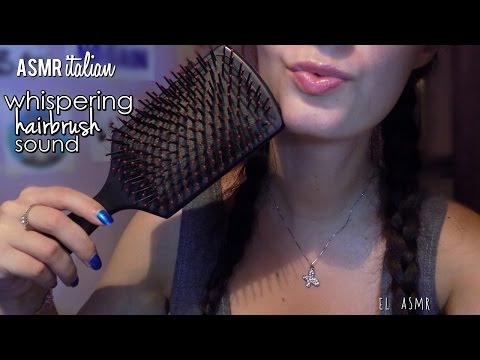 ASMR (italian♥) intense whispering| hairbrush sound (tapping)