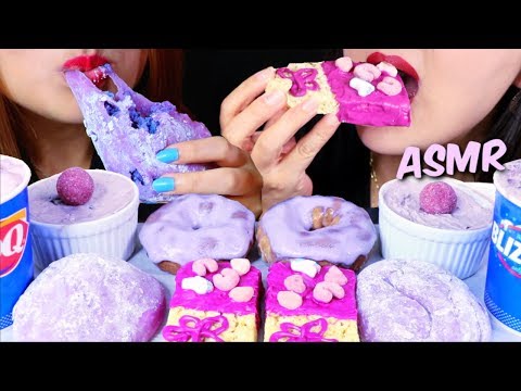 ASMR PURPLE GIANT MOCHI, CHEESECAKE, DONUTS, CEREAL TREAT, ICE CREAM) 리얼사운드 먹방 | Kim&Liz ASMR