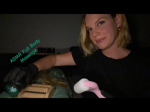 [ASMR] Fast & Aggressive Full Body Massage With Gloves (Rollerball,Different Kinds Of Rollers)