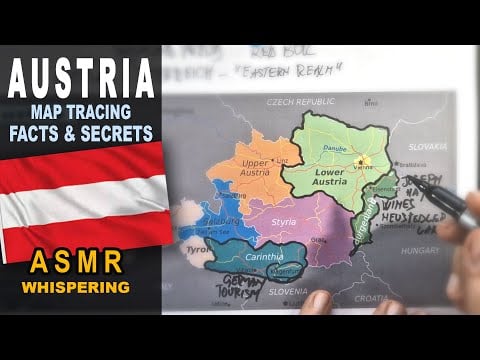 ASMR: Drawing AUSTRIA contour map with its states | Facts and Secrets | ASMR relaxing whisper words