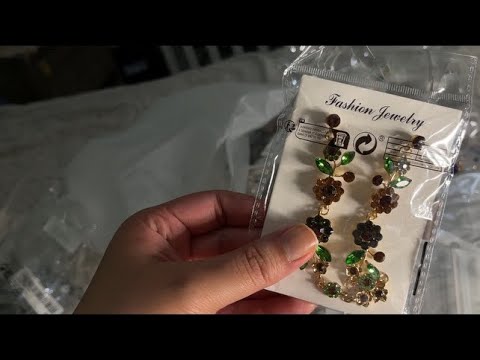 ASMR a Bag of Jewelry Haul NO Talking W/ Plastic Crinkle Sounds brand new not used!