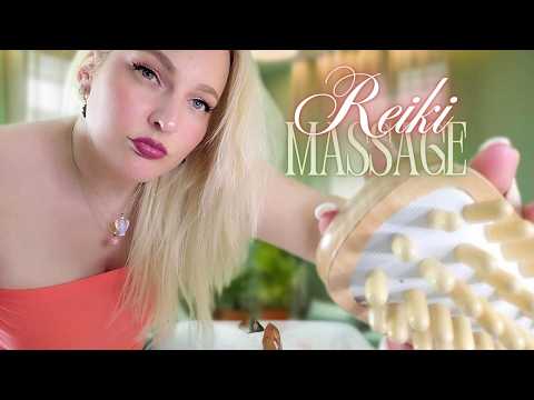 ASMR Sensual Massage with Wooden Tools & Crystals | Slow Deep Relaxation & Reiki Healing