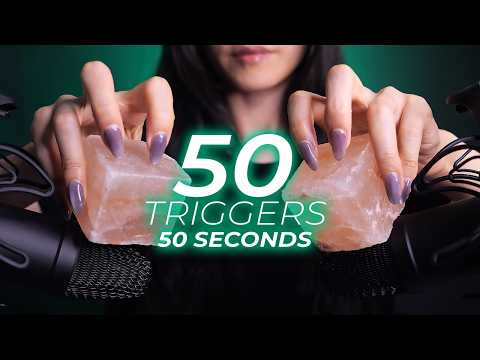 ASMR 50 Triggers in 50 Seconds for Super FAST Tingles (No Talking)