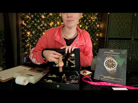 ASMR Jewelry Store Role Play | Measuring, Writing, Magazine, Jewelry Sounds