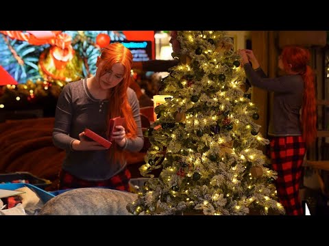 ASMR Decorate For Christmas With Me 🎄(Close Whispered Vlog, Fire Crackling)