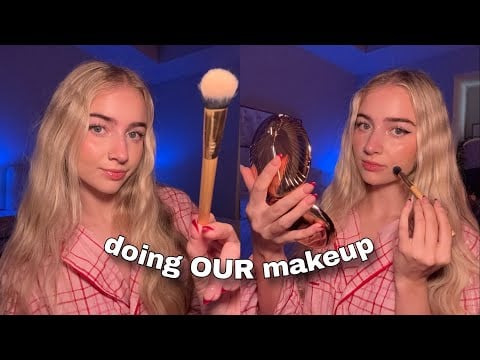 ASMR doing OUR makeup✨*grwm, tutorial* 
