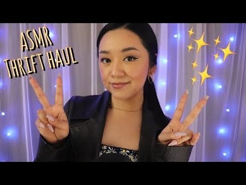 ASMR✨Thrift Haul/Try on ~lots of fabric sounds~